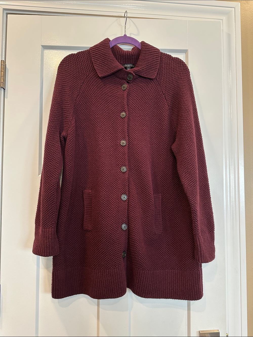 Talbots Burgundy Coatigan, Petite XL
